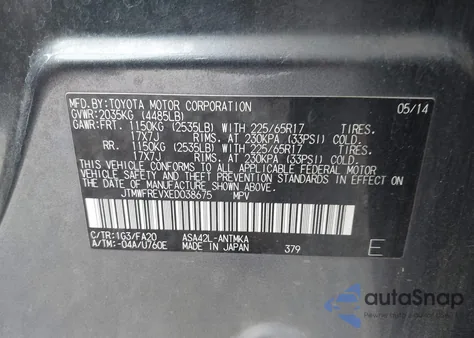 2014 Toyota Rav4 Xle z USA, uszkodzony, nr VIN JTMWFREVXED038675